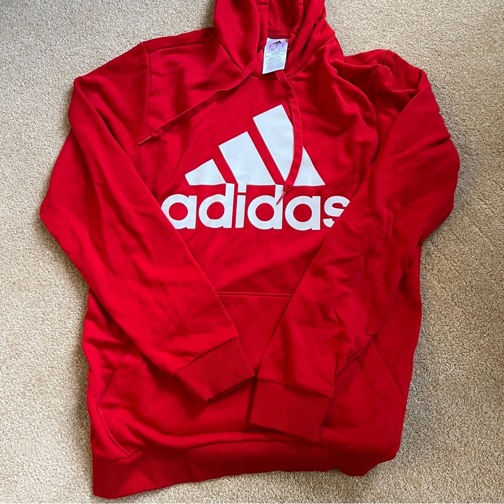 Adidas men’s small red hoodie, new, never worn, soft, lightweight